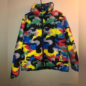 Women’s Multicolored Puffer Jacket Size XL